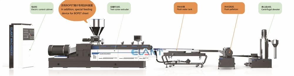 PET Pelletizer Machine 1000kg/hr